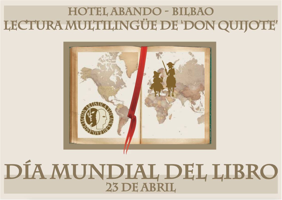 Hoy  23 de abril #DíaMundialDelLibro con el propósito de remarcar el carácter universal de la #Literatura.. lectura multilingüe de Don Quijote de la Mancha a partir de las 11:30 en nuestro lobby