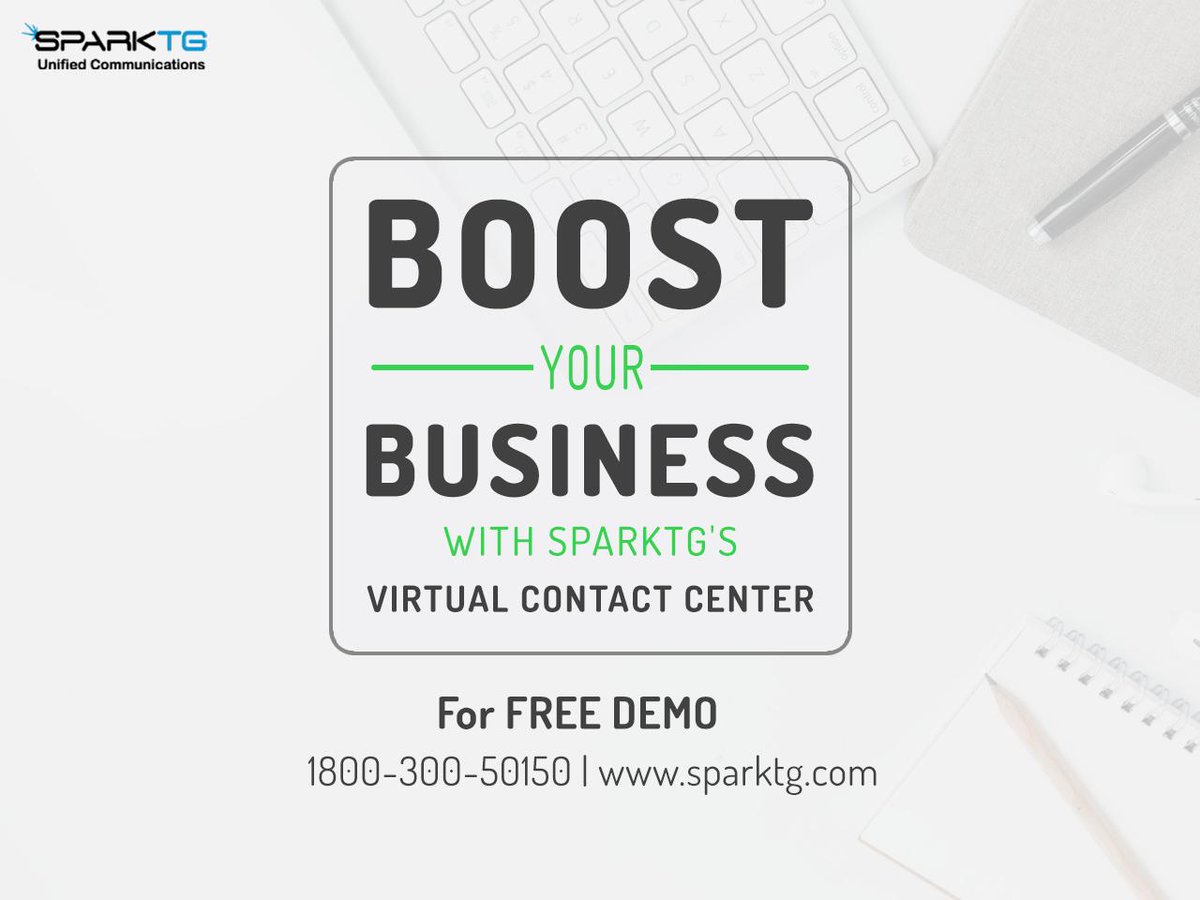 sparktg's tweet photo. Give your business a Boost with SparkTG's Virtual Contact Center.
For FREE DEMO Call: 1800-300-50150 Or Visit: https://t.co/aufRzBplfy
#RETWEET #VirtualContactCenter #Business #Businessman #Businesswoman #Entrepreneur #CloudTelephony #ContactCenter #Solution #IT #Boost #Demo https://t.co/c9Oqs7yWJd