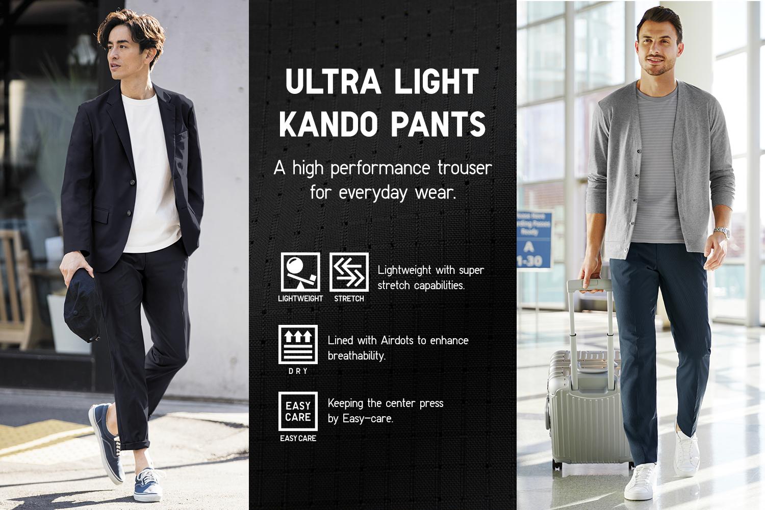 กางเกงขา5สวน UNIQLO Kando Pants สดำ ไซส 32  Shopee Thailand
