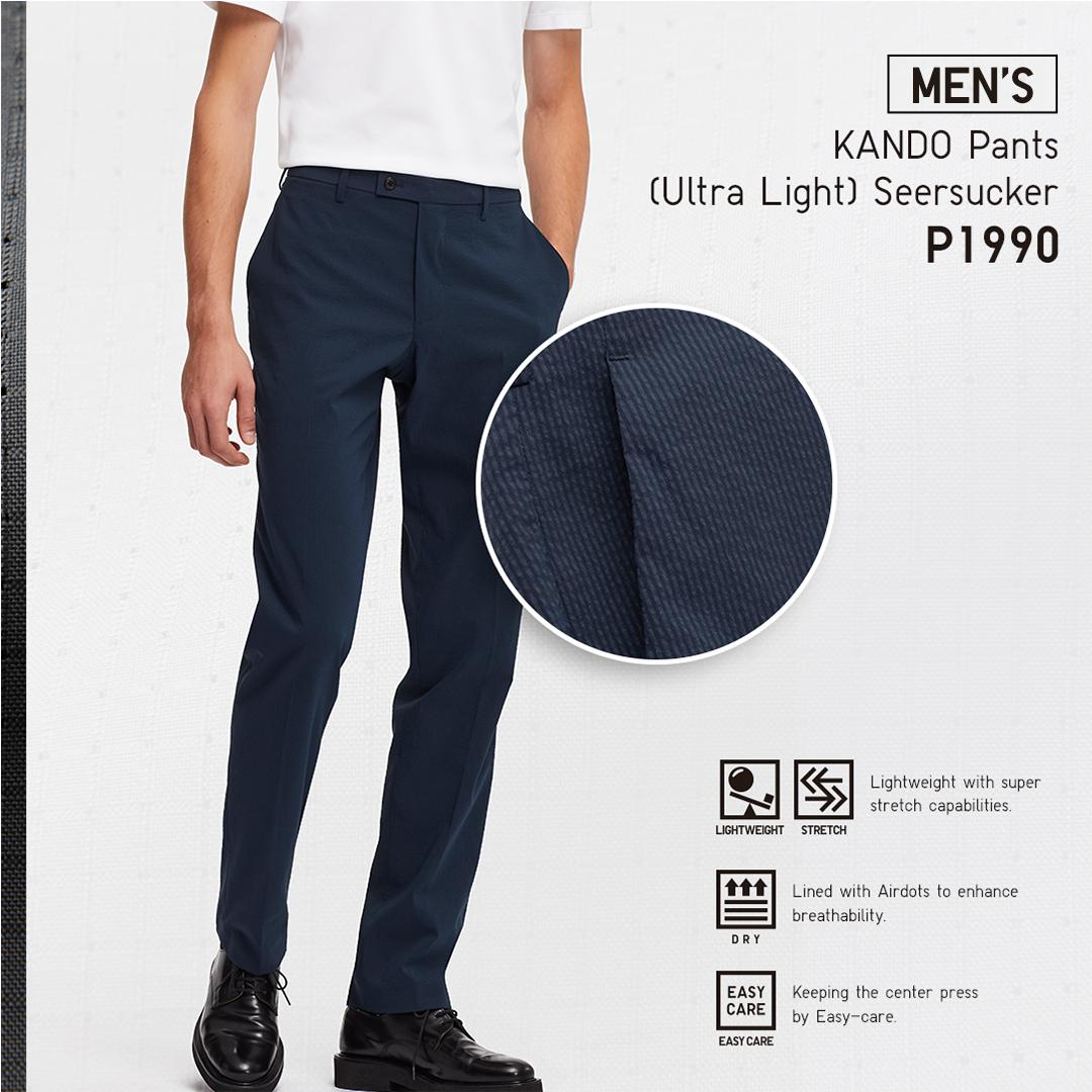 Uniqlo Men Kando Pants in Black Ultra Light Mens Fashion Bottoms  Trousers on Carousell