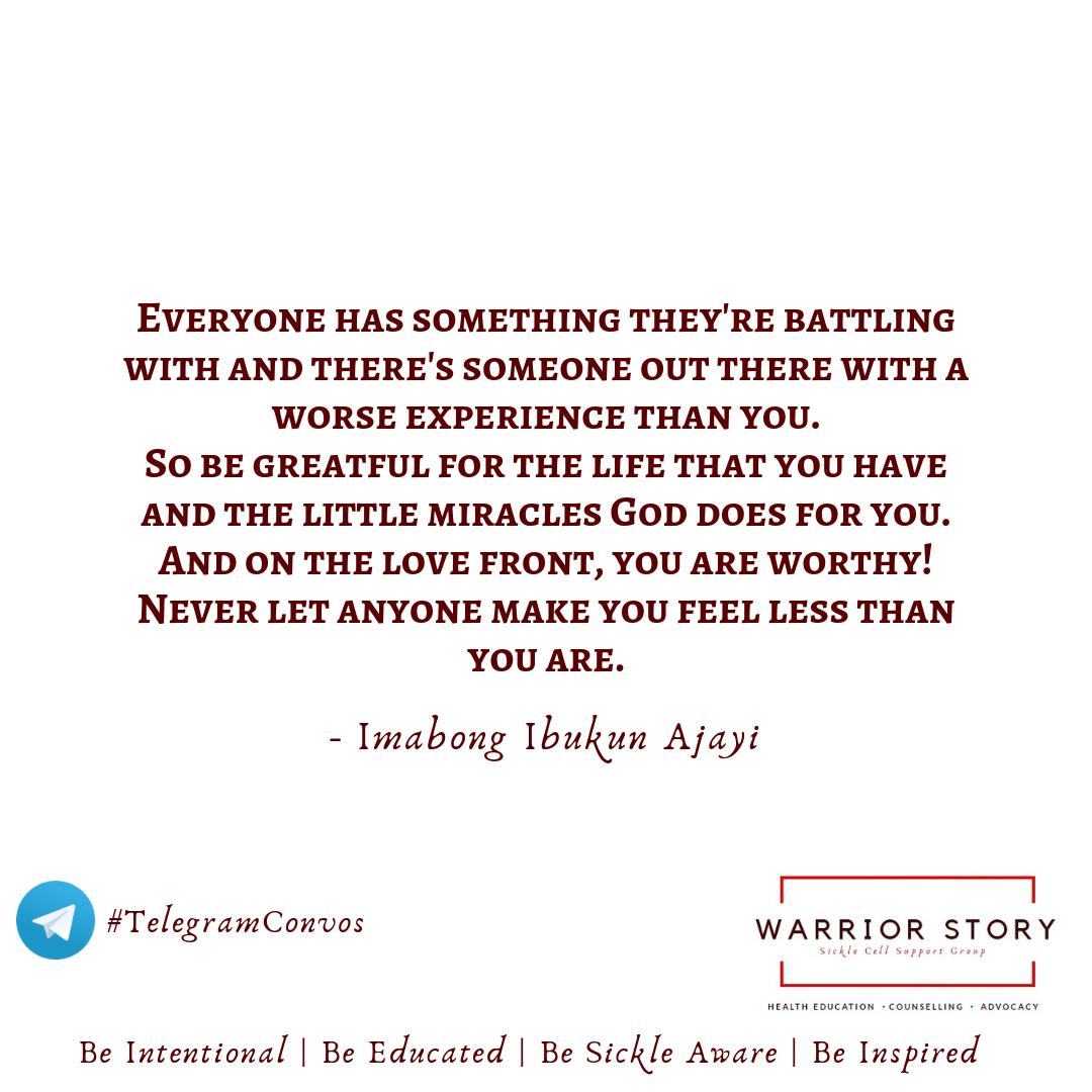 WarriorstoryI's tweet image. Last night, @BellaaRossi had a very inspiring and thought-provoking session with us, to the point most people started opening up about their struggles.

Thank you Imabong for joining us. You're a true warrior 💪.

#warriorstory #whatsyourstory #whatsyoursicklecellstory