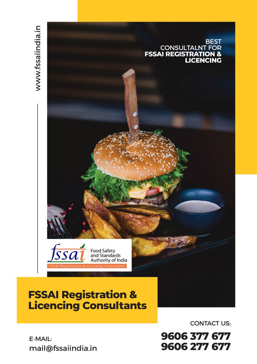 FSSAI Registration &amp; Licensing
#FSSAI_Registration_Consultants_India
#Food_Safety_License_Consultants_India
#Basic_FSSAI_Registration_India
#Food_Safety_License_Registration_India

Mob: +91 9606 277 677 | +91 9606 377 677
E-Mail: mail@fssaiindia.in
Web: fssaiindia.in