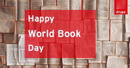 drupa's tweet photo. Time to celebrate: It’s @UNESCO’s #WorldBookDay! How do you honor one of our favourite media today? 📚📖 https://t.co/xrBwYryeOJ
