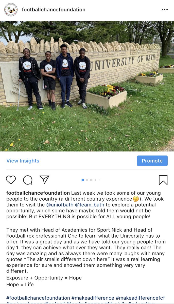 FChanceF's tweet photo. What a day last week was ! A big thanks to @UniofBath @Teambath @NickJWillsmer and Che.
Exposure + Opportunity = Hope
Hope = Life
“The air smells different down here”
#makeadifferencefcf #exposure #opportunity #sport #MakeAChange https://t.co/81PuBk5tlW