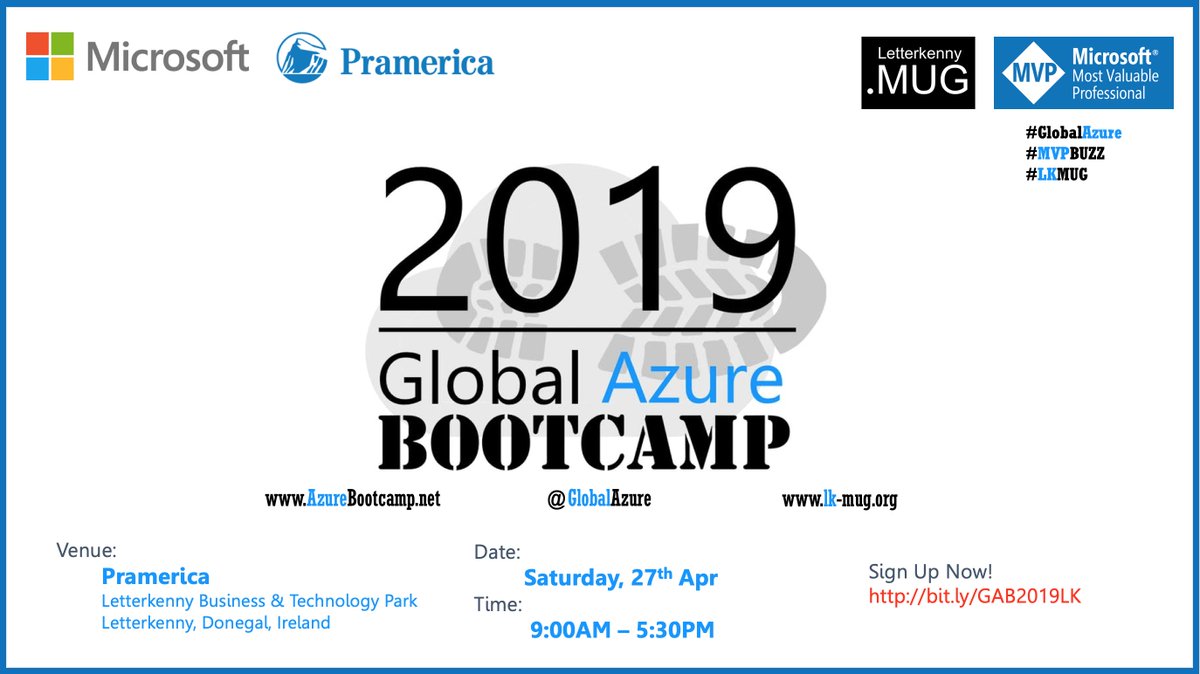 Nithin Mohan(#LifeOfAI) (@nithinmohantk) on Twitter photo Are you an aspiring developer?, and would like to learn about Azure? here is our free event for you in letterkenny. #GlobalAzure Bootcamp 2019 - <a href="/Pramerica_Ire/">Pramerica</a>  organized by <a href="/lkmsug/">Letterkenny Dotnet Azure User Group</a> . Limited seats and you could be the winner of the following giveaways?.. bit.ly/GAB2019LK Are you an aspiring developer?, and would like to learn about Azure? here is our free event for you in letterkenny. #GlobalAzure Bootcamp 2019 - <a href="/Pramerica_Ire/">Pramerica</a>  organized by <a href="/lkmsug/">Letterkenny Dotnet Azure User Group</a> . Limited seats and you could be the winner of the following giveaways?.. bit.ly/GAB2019LK
