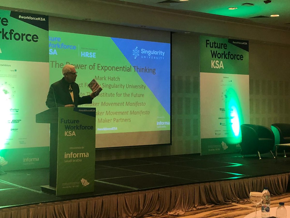 theHRobserver's tweet photo. Mark Hatch, CEO, Maker Partners and Author of the ‘Maker Manifesto’ explains the Exponential Enterprise at Future Workforce KSA in #Riyadh #Saudi #SaudiArabia #conferences #WorkforceKSA #humanresources #humancapital https://t.co/C2hVzr2gDg