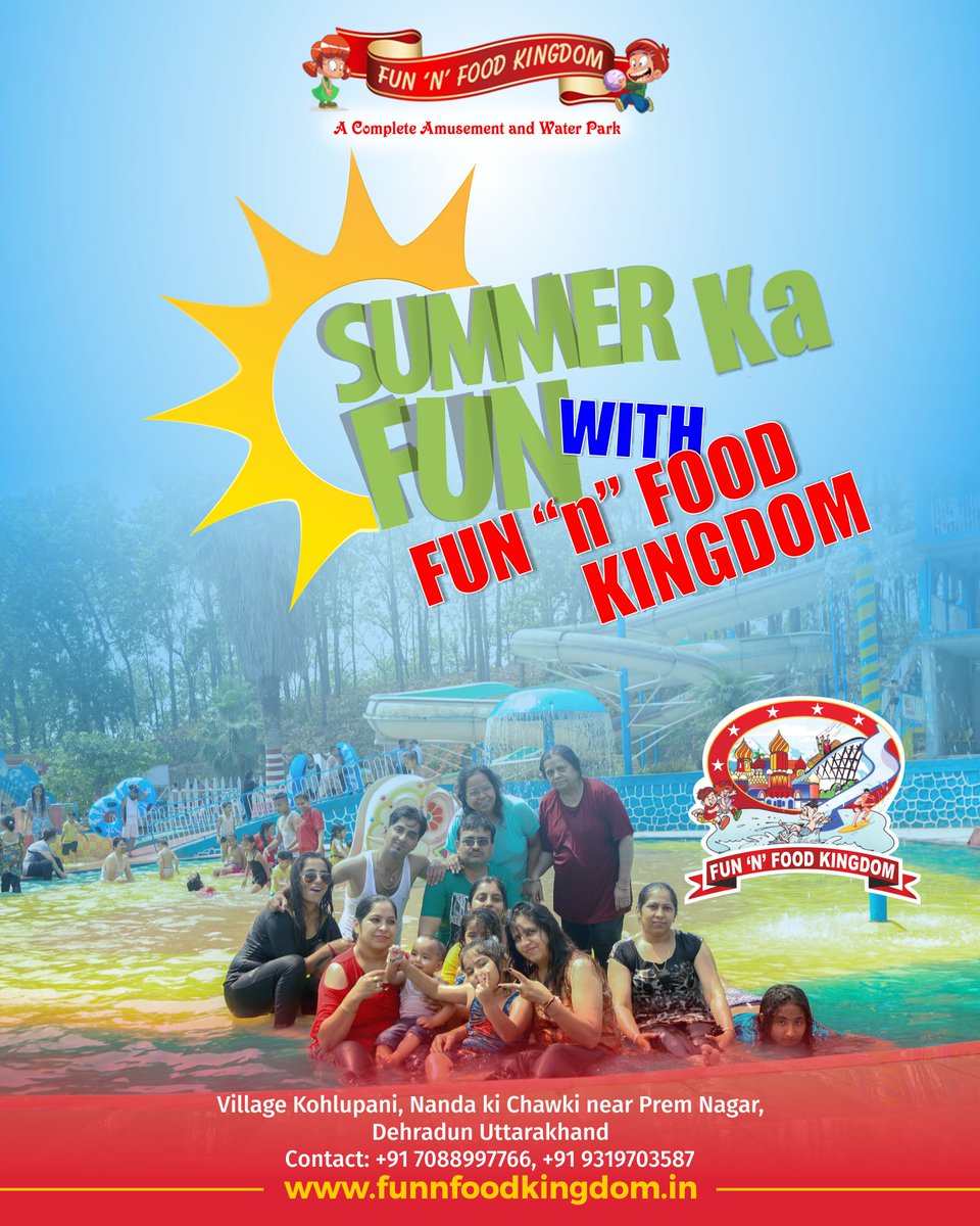 FunNFoodKingdo1's tweet photo. Happiness is always available you just need to decide when to get it!
Visit us at – Village Kohlupani, Nanda ke Chowki, Dehra Dun, India
#funnfoodkingdom #fun #watersplash #waterpool #slides #waterslides #pool_party #diveinpool https://t.co/r70BfA3jxY
