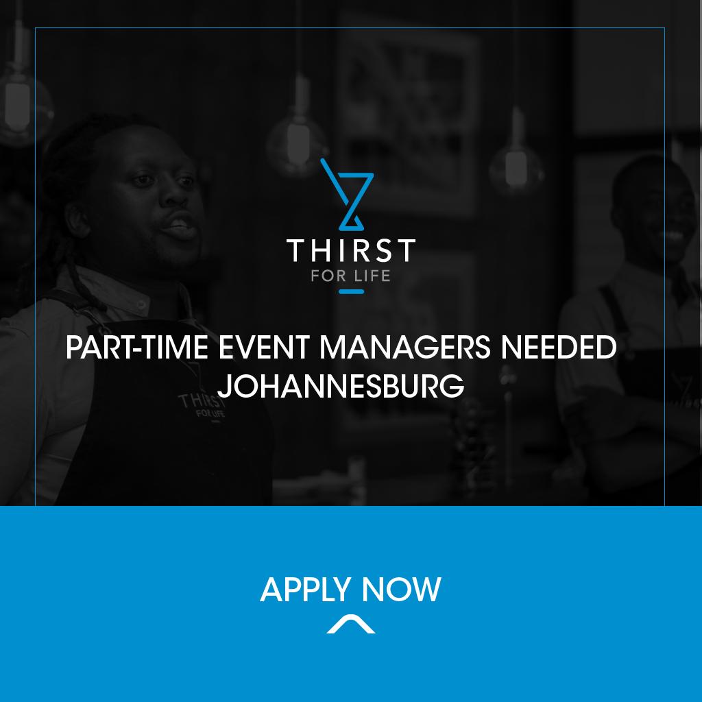 We are looking for part-time Event Managers in Johannesburg. For more on the job and to apply if you have what it takes, click here: bit.ly/2KXd6Pd #thirstforlife #jobopportunity #managerswanted