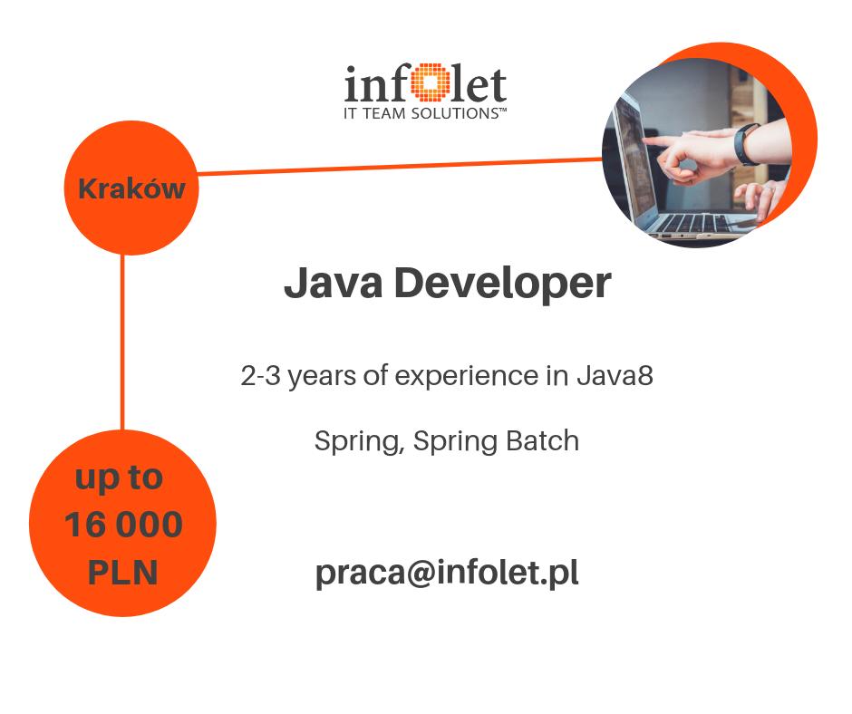 InfoletPL's tweet photo. 📣Wiosna w pełni więc może czas na zmiany?😀 Macie 2-3 lata doświadczenia - poszukujemy #Java #Developer do pracy przy projektach w Krakowie. #Wynagrodzenie👉16000PLN. Więcej: https://t.co/wdV6Y5Qg8L oraz https://t.co/9j0Hu3mior #pracaIT #programista #infolettech #omgkrk https://t.co/tAARgkUbYy