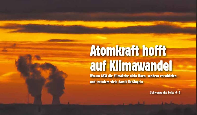 ausgestrahlt's tweet photo. Droht tatsächlich eine Renaissance der #Atomkraft ?? Schwerpunkt des neuen  .ausgestrahlt-Magazins - Hintergrund, Kritik und Analyse, jetzt Online: https://t.co/zH5JUPURCb #Dontnuketheclimate #AntiAtom #abschalten #Klimaschutz #climatestrike #FridayForFuture #Scientists4Future https://t.co/giPGlwdqgf