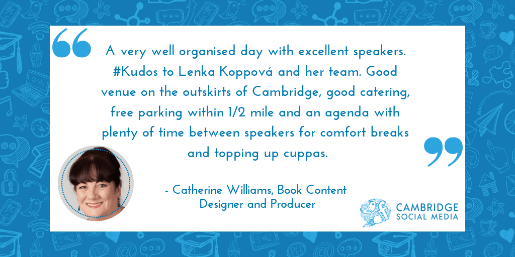 CamSocialMedia's tweet photo. What is the secret sauce of a conference? 🤔

✅ Knowledgable speakers
✅ Nice venue (and accessible parking)
✅ Friendly vibe and time for networking
✅ Strong coffee and yummy food to keep you going all day long! 

Thank you for a lovely feedback @_ChapterOne_ ! #CSMday2018 https://t.co/VTpnp1hmLE