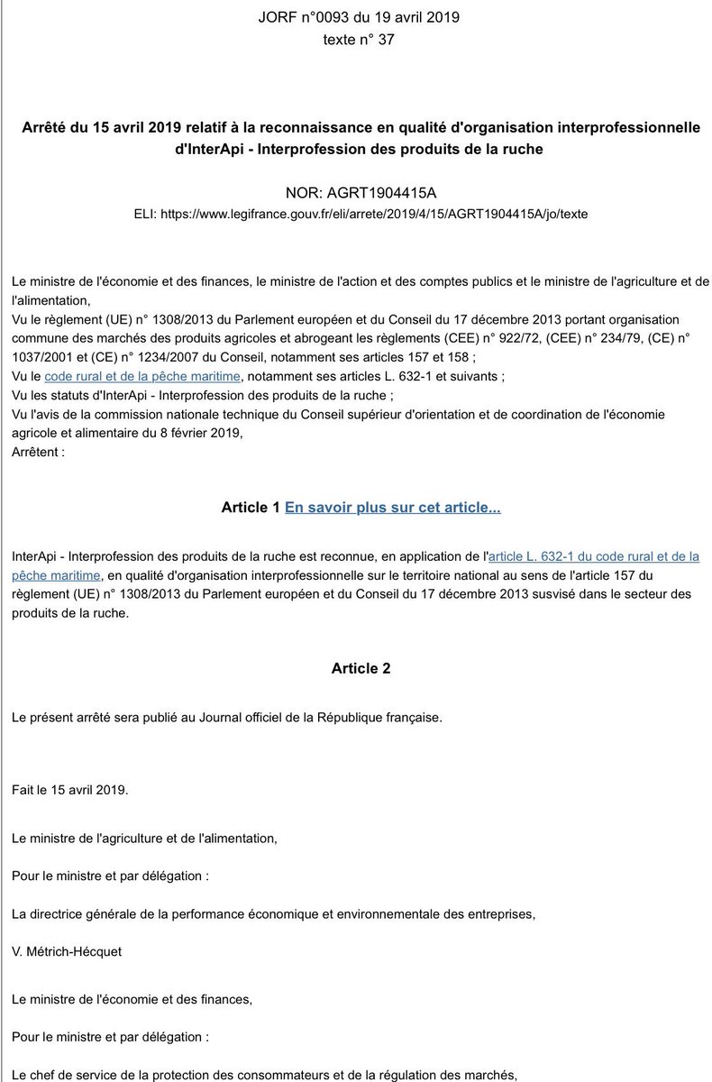 SNApiculture's tweet image. #InterApi, l’ #interprofession des produits de la #ruche est officiellement reconnue #Apiculture