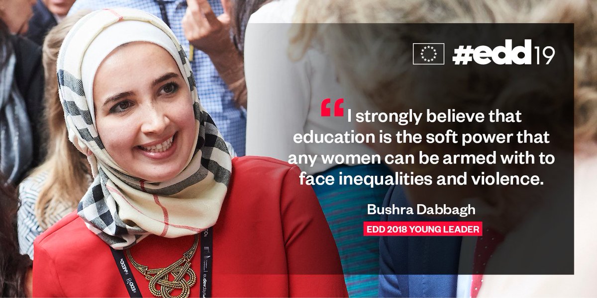 EU_Partnerships's tweet photo. #YoungLeaders believe in a more equal and peaceful world 🌍 
@BoushraDabbagh 's convictions got even stronger after meeting world leaders at EDD 💪 
She wants to have an impact! Do you? https://t.co/9nkZ4lWcFS