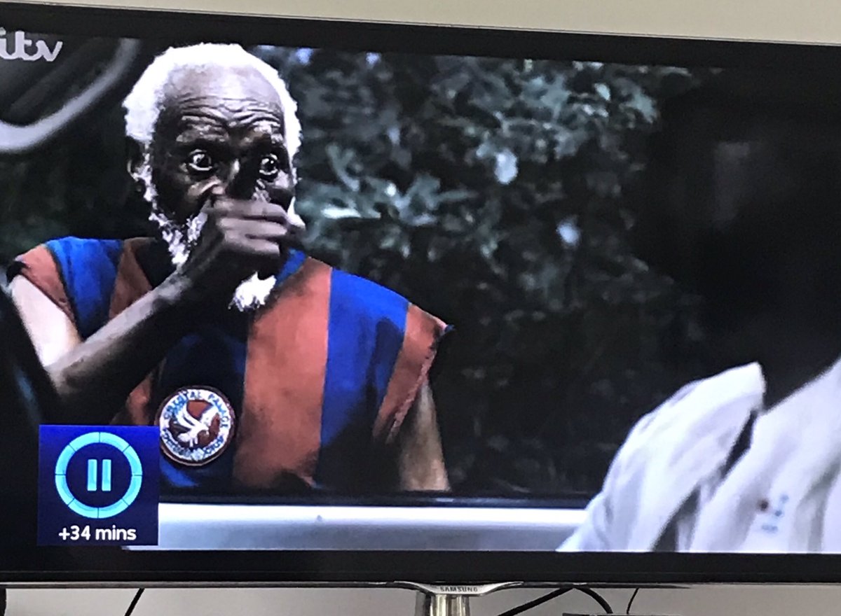 debz_tweets's tweet photo. Catching up with #thewidow on itv -  just look at what they’re wearing in the African jungle @CPFC #no11shirt https://t.co/A9GdfRSrjE