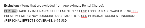 TripleHelix2363's tweet photo. @Hertz Can you please change the formatting of this listing of fees in your quote emails? Our high school competition robotics team assumed that only the first of 4 items was "per day" and the rest were not. Thanks! https://t.co/mbLs8O42hC