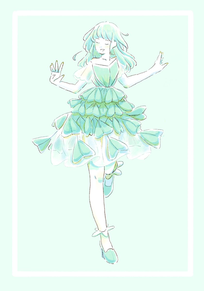 「なずなのペンペンドレス 」|水元さきの@作品集発売中のイラスト
