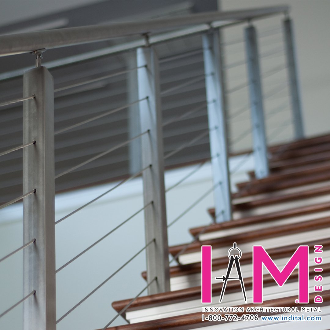 Square steel posts &amp; rail, with our cable railing system, gives a staircase a sleek, modern feel

indital.com/Stainless-Stee…

#IAMDesign #Cablerailing #homedecor #SteelRail #SteelRailing #rails #ModernRailing #modern #moderndesign #modernhome #ModernLiving #modernstyle #modernstair