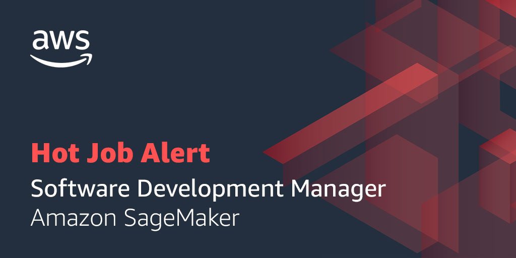 awscloud's tweet photo. Amazon SageMaker is the Machine Learning platform that frees customers up from large-scale ML implementations &amp; allows them to focus on their creative work of modeling and solving business problems. The team has open positions: https://t.co/wEqyv2X55W https://t.co/9xYCLmV2Js
