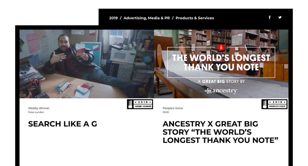 greatbigpress's tweet photo. .@greatbigstory earns internet excellency for the fourth consecutive year, c/o @TheWebbyAwards. Kudos to everyone involved from production, to graphics, to publishing, for all their hard work (&amp; special thanks to all the voters)! #awardwinning 🏆 https://t.co/QIWYD2tpgC