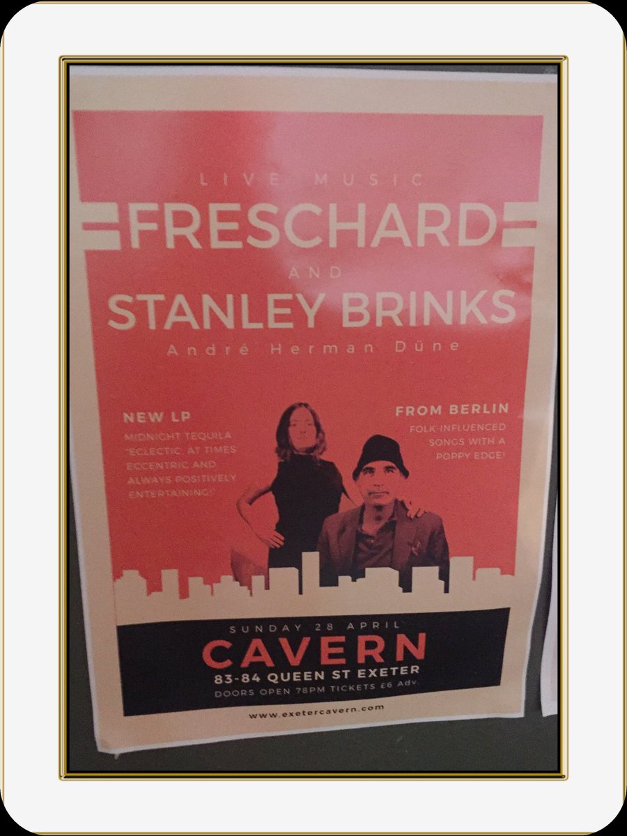 ExeterCavern's tweet photo. Cool show @ExeterCavern this Sunday 28 April with Freschard &amp; Stanley Brinks. https://t.co/sN2Ls4j2pZ https://t.co/ltnWXrxtcd