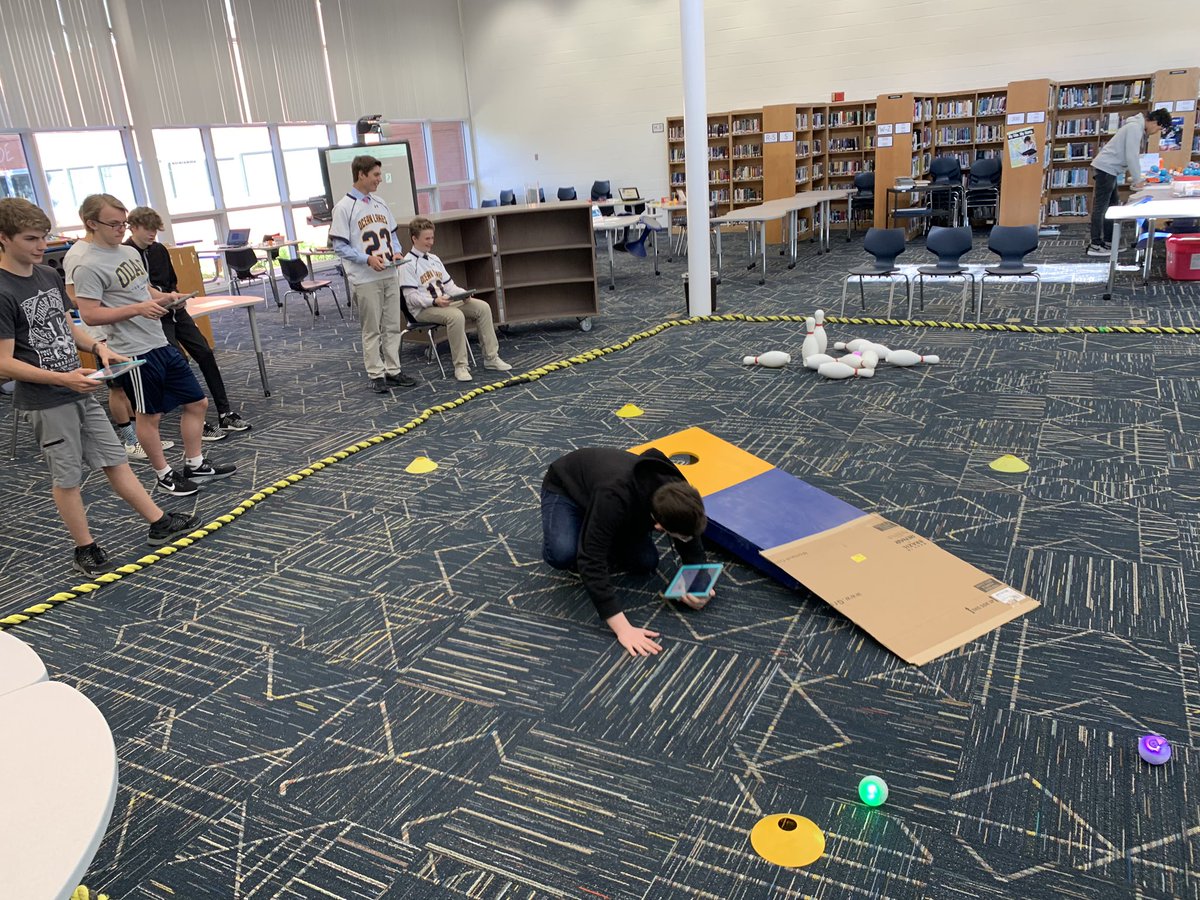 meri_riddick's tweet photo. #Sphero games during the #OLHoC event in the @OLHSlibrary https://t.co/l6aqFVVgj0