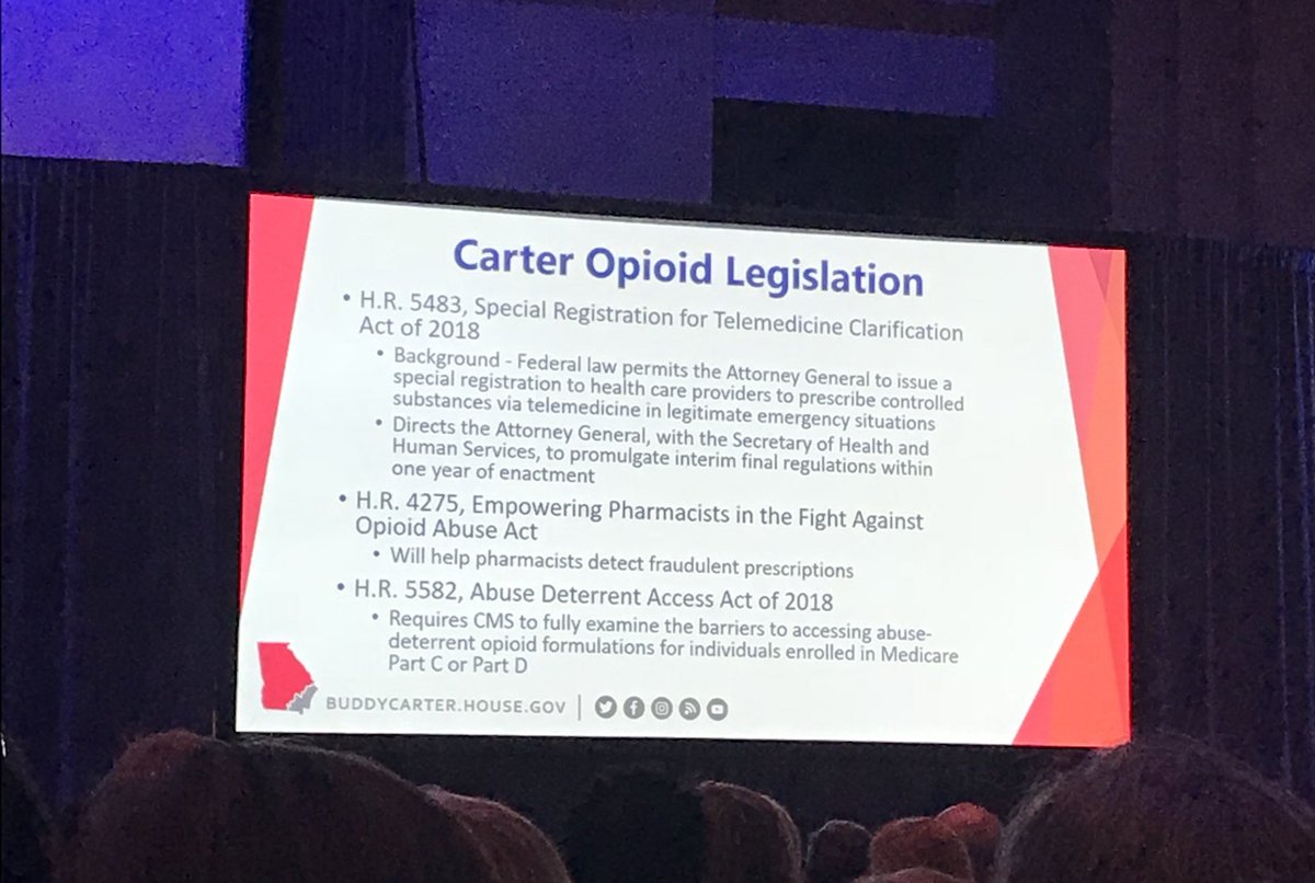missmau79's tweet photo. “The opioid epidemic is a bipartisan issue” speaking on bipartisan legislation. Thank you @RepBuddyCarter Together we can overcome this. #RxSummit2019 https://t.co/85HcJNErvK