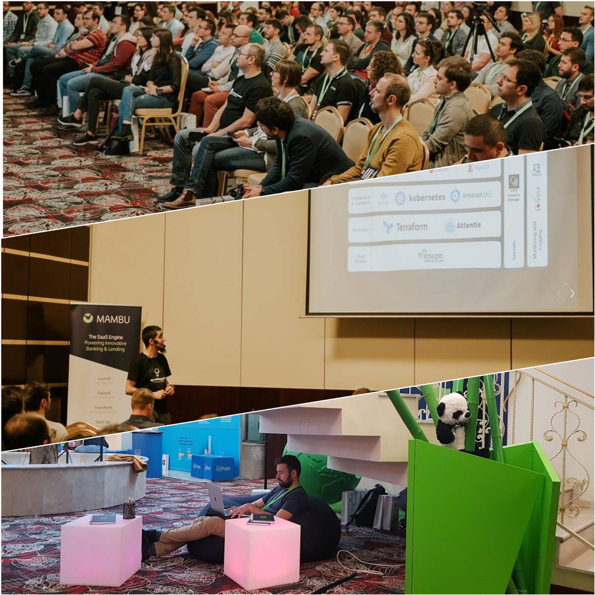 Mambu_com's tweet photo. We had such a great time at @devexperiencero! Thank you to everyone who joined us during this year's pilgrimage to the IT promised land. #DevExperience19 https://t.co/YBLh1vkRu0