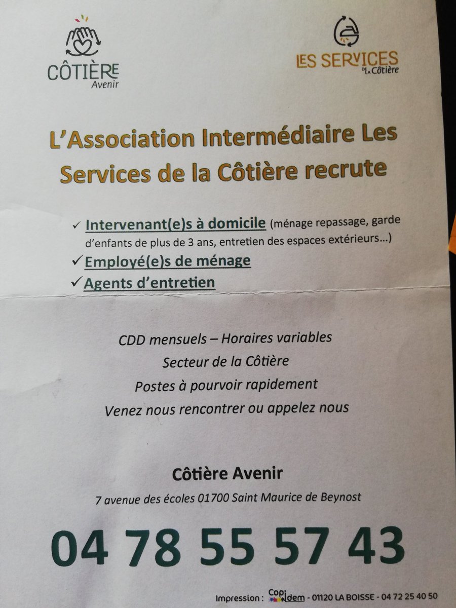 LUSIE01_'s tweet photo. #recrutement #cotiere #emploi https://t.co/sBAXGH5zEp