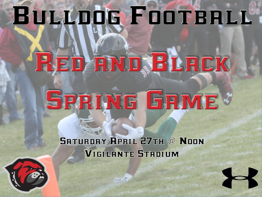 UMW_Football's tweet photo. Good Morning Bulldog fans. This Saturday will be our Spring Game. Kick off is at Noon. Come out and support your Bulldogs on Alumni Weekend. It is going to be a Bulldog sports packed weekend starting with @umw_wbb  at 10:30! #GoDawgs #EarnIt https://t.co/vOjBbT5sMX