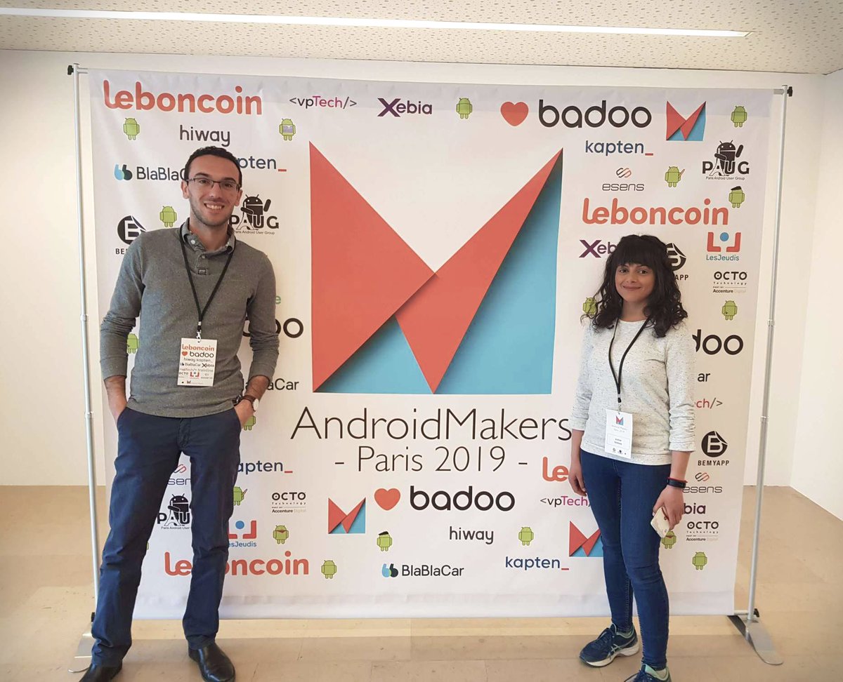 CS_Technologies's tweet photo. Justine and Christian from the CS Technologies team at Android Makers 2019, in Paris @AndroidMakersFR #AndroidDev #Developer #innovation https://t.co/pEOug8bbg9