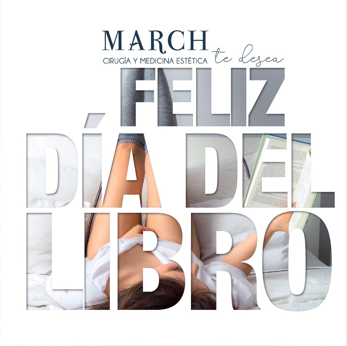 ClinicaMarch's tweet photo. En Clínica March nos gusta mantenernos bellos por fuera, pero también nos encanta ser bellos por dentro. 
Y para cultivar la belleza interior no hay nada mejor que un buen libro. 
¡Os deseamos un Feliz Día del Libro!
#ClínicaMarch #Marbella #DíadelLibro #BookDay https://t.co/V9ArZ6G9ao