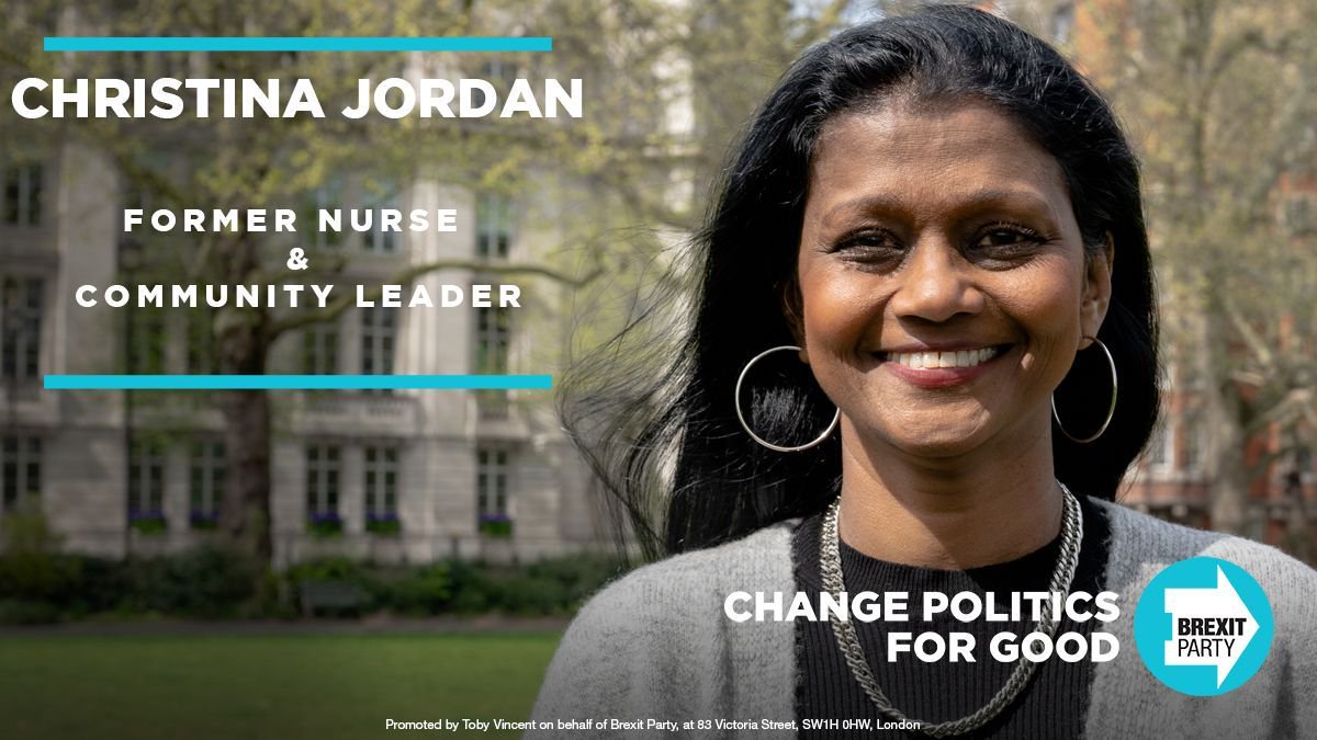 Reform UK on Twitter: "Former nurse and community leader Christina Jordan is our latest candidate for The Brexit Party. Christina came to Britain in now she wants to stand up for