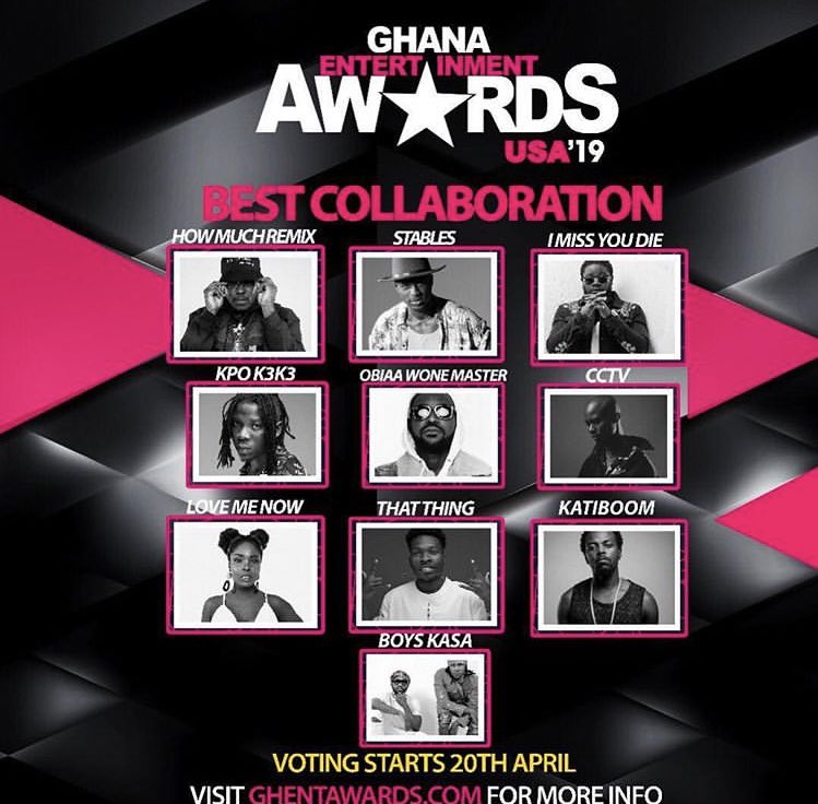 KwawKese's tweet photo. Voting has started already. Vote #Katiboom for best collaboration #GEA https://t.co/SijsrhQToN