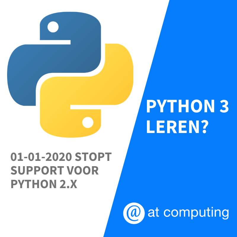 Het einde van de ondersteuning op Python 2.x komt steeds dichterbij. Op 01-01-2020 stopt Python Software Foundation. Het eerste advies en langetermijnoplossing: migreer naar Python 3. Meer kennis nodig? Bekijk ons cursusaanbod op gebied van Python. hubs.ly/H0hyvXD0