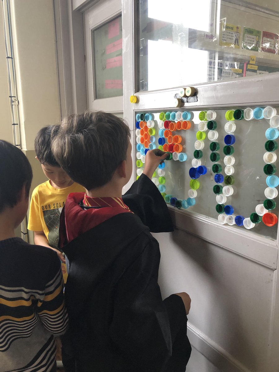 tunughorai's tweet image. Ss decided to celebrate #EarthDay19 and #worldbookday by decorating our classroom door using bottle caps. Turned out to be a big project but they are motivated to continue to work on it. #learningatKIS #pypaction #pypconnected #teaching #learning #InquiryMindset