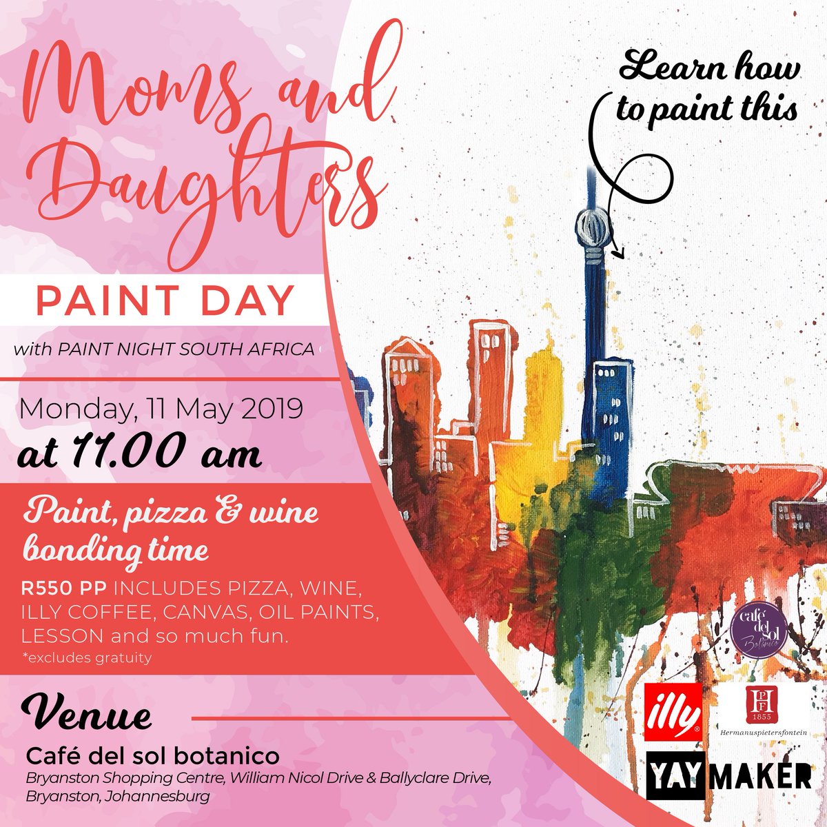 Are you joining us for our Mothers and Daughters Paint Session?? #Paint #pizza #Wine #Botanico