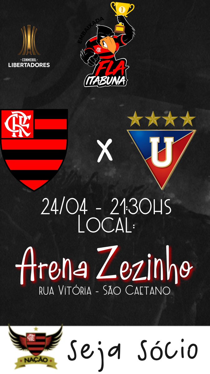 Fla_Itabuna's tweet photo. Quarta feira as 21hs a festa será realizada na Arena Zezinho. Garantir vaga nas oitavas e dar mais um passo pra ganhar essa liberta! https://t.co/OXqpETP6W1