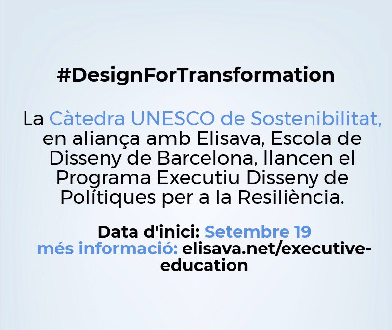 catunescosost's tweet photo. @ElisavaBCN i @catunescosost en alliança por la #sostenibilitat el #Disseny i #resiliència. Més info https://t.co/duqVFoRVhc https://t.co/mRP3XJ0Tdd