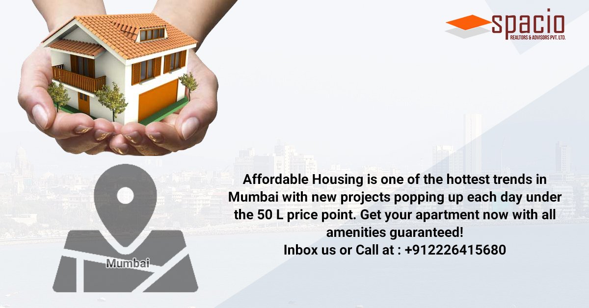 SpacioRealtors's tweet photo. New projects for affordable housing are coming up in Mumbai! 
#GetAFlat now! 
#Realestate #affordablehousing #Propertyinindia
https://t.co/lZG1YhNrs6 https://t.co/pqUS1blF2B