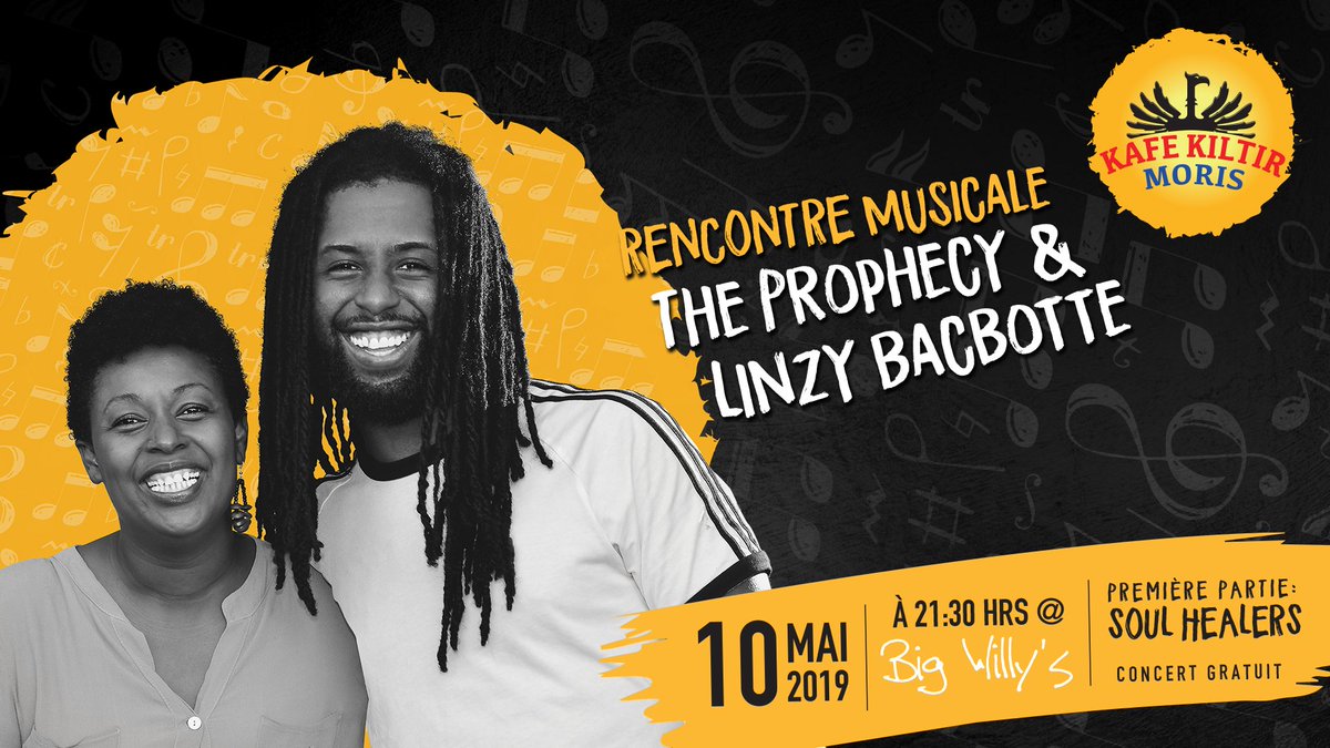 PhoenixBeerMru's tweet photo. #KafeKiltirMoris revient le 10 mai au @BigWillysSports avec #LinzyBacbotte et #TheProphecy pour un concert unique et gratuit ! Soyez au RDV ! https://t.co/KP4T7HB6jP https://t.co/Y4MhpARNmF
