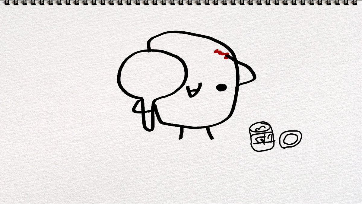 手鏡を見ながらおデコの火傷にお薬を塗るようかんです。 