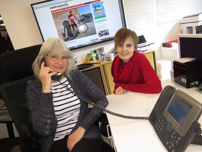 We’re delighted to have <a href="/JaneYoungBham/">J🅰️ne Young💙</a> with us today in <a href="/iHubOffice/">iHub</a> #Birmingham to give our @VeloBirmingham cyclists a call thanking them for taking part to raise vital funds to help #Leukaemia patients like her daughter <a href="/lixxiedean/">Lizzie De🅰️n</a>. #CLFamily #VeloBirminghamMidlands #KnowAML