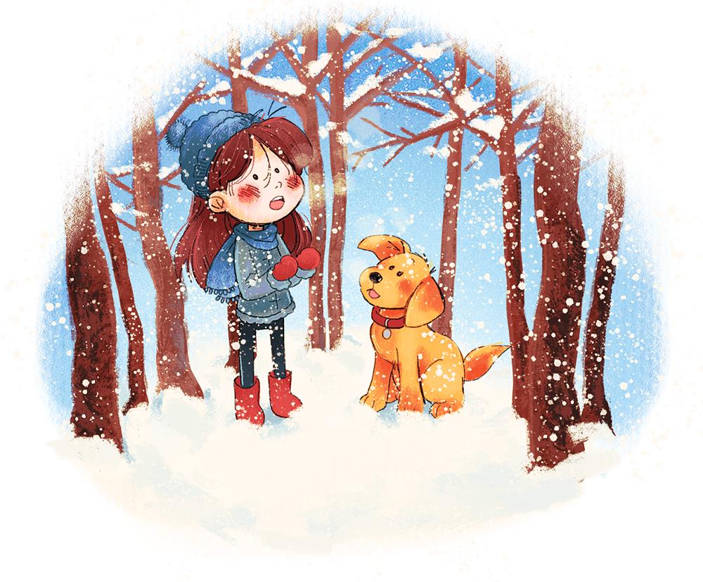 Kathryninks's tweet image. Good morning!! Little warmup doodley for the day! 

While the dandelions are popping out of the ground and the sun is shining in spring, I somehow have the urge to draw a winter scene. 😅🤦🏻‍♀️ #kidlit #winteriscoming #kindof