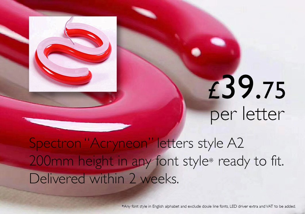 SpectronLED's tweet image. Spectron Newsletter - AcryNeon Letter Style A2 Offer - mailchi.mp/7efa1b07df66/s…