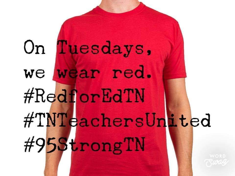 MrsBNashville's tweet photo. Hey, educators, you know what's up!! On Tuesdays we wear #Red4Ed!
#Red4EdTN #Red4EdNash #95strong #ItCitySchools #FundMNPS #publicschoolteacher #publicschoolparent #publicschoolkid #novouchers #Nashville https://t.co/b3T9NdMOpw