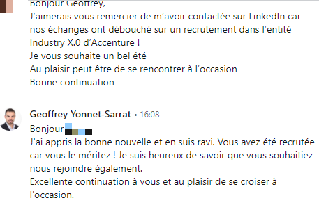 GeoffreyYonnet's tweet photo. Le genre de message qu'on aime recevoir quand on est #sourceur 😊
#recrutement #sourcing #reconnaissance https://t.co/iuquq8C3mV