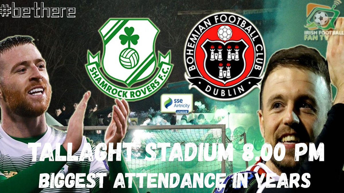 irishfantv's tweet photo. The stage is set for this evening's huge game between @ShamrockRovers & @bfcdublin still tickets left, let's make this the biggest attendance for a LONG time.
#supportloi #GreatestLeagueInTheWorld #leagueofireland https://t.co/nTncguJnUE