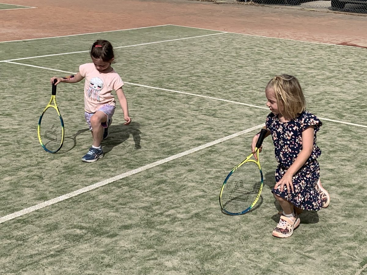 charlesdavis75's tweet photo. I love it how these little ladies take their tennis so seriously. Plenty of stretches before they even hit up #KerangOpen #twinlife #twinning #EasterWeekend2019 https://t.co/WCknkDy8tj