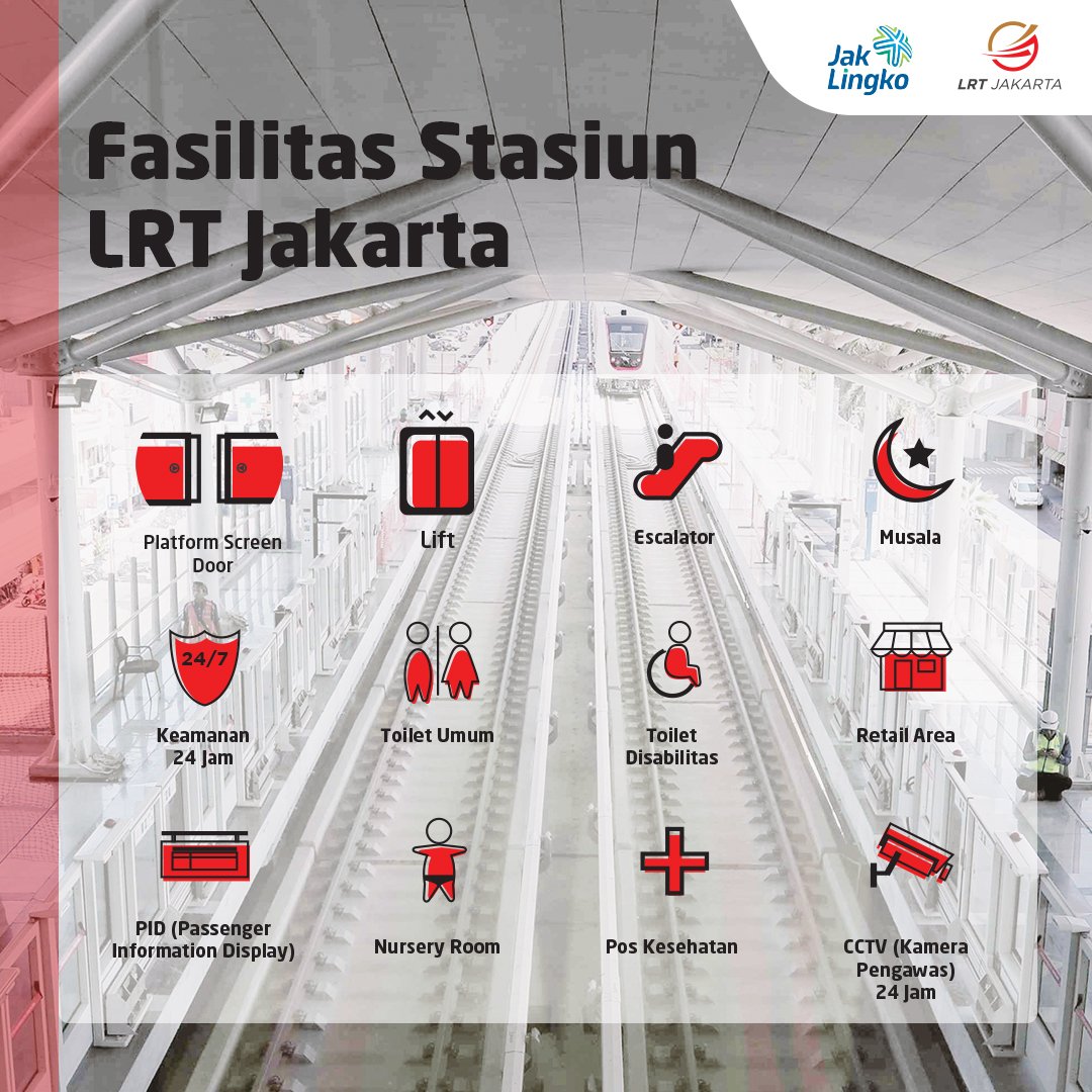 lrtjkt's tweet photo. Demi menunjang kenyamanan kita bersama dalam bertransportasi, mari kita jaga dan manfaatkan fasilitas transportasi publik disekitar kita dengan bijak ya. Berikut fasilitas yang dilengkapi stasiun LRT Jakarta ->
#LRTJakarta #LRTJkt #AyoNaikLRTJ #PrepToLaunch https://t.co/XWYmJuHHwz