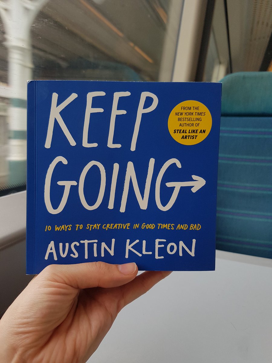 After being introduced  to <a href="/austinkleon/">Austin Kleon</a> and his first 2 books by our friend <a href="/MattGooderson/">Matt Gooderson</a>, I asked for the 3rd and latest book 'Keep Going' for my birthday. I love these books so much, they really help me in my - 'I can't see the light' moments. Really really recommend!! 🌞💪